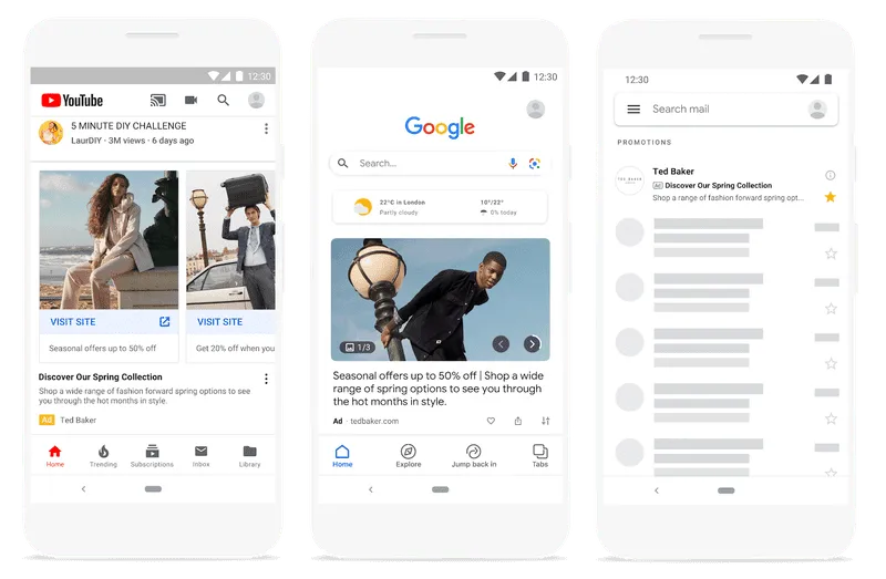 Discovery Ads in YouTube mobile Discover feed and Gmail Promotions Tab