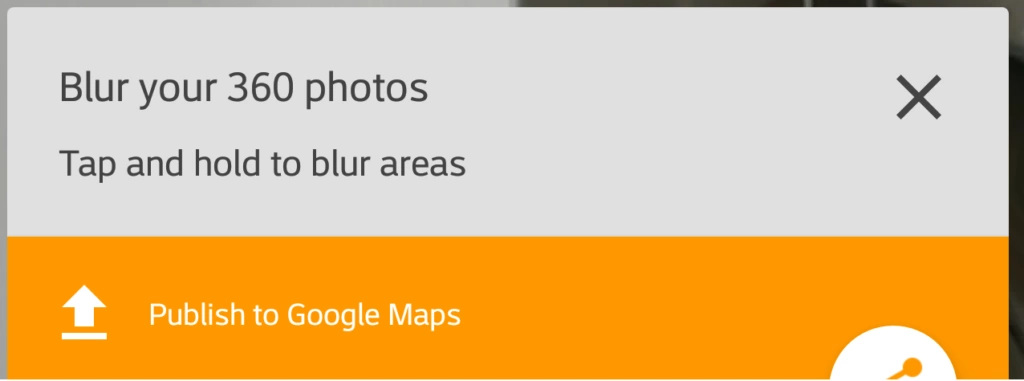 Google Street View Publish Button