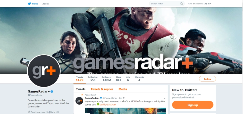 Twitter Game Site Page